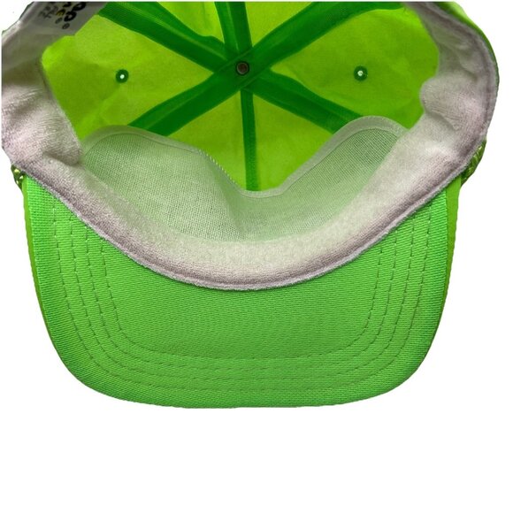 Bass Pro Shops Vintage 80's Trucker Rope Strapback Hat Cap Dad Neon Green Retro - Picture 9 of 10